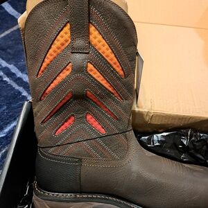 Ariat Men's Dark Brown and Red Western Boots